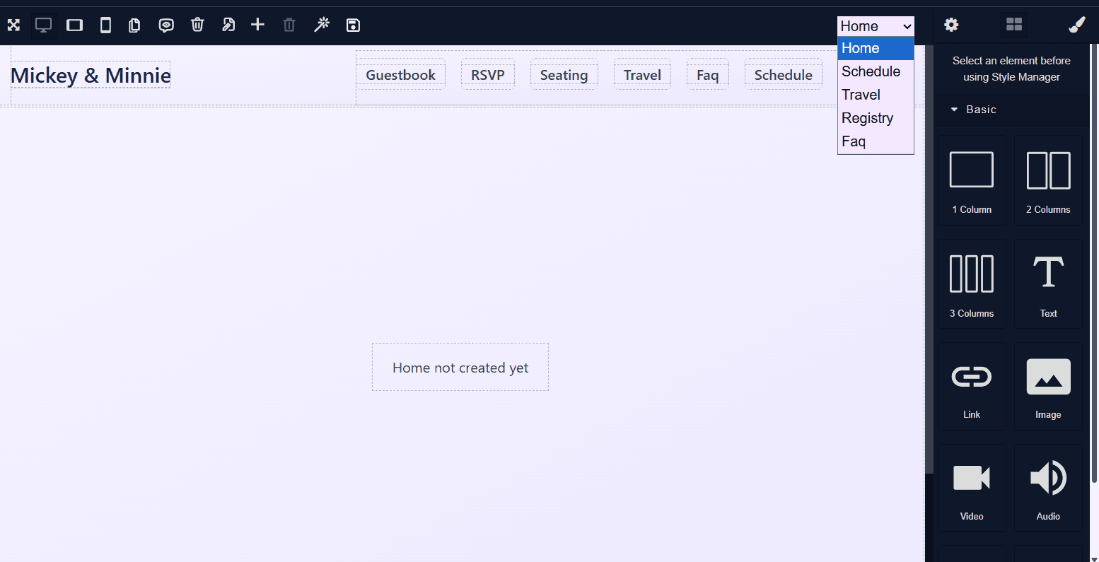 Marryo Website Designer editor interface